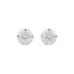 Solar Studs Round Lab Grown Diamond Sunburst Double Halo