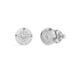 Solar Studs Round Lab Grown Diamond Sunburst Double Halo