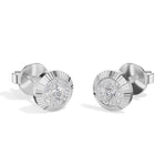 Solar Studs Round Lab Grown Diamond Sunburst Double Halo