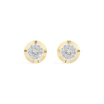 Solar Studs Round Lab Grown Diamond Sunburst Double Halo