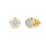 Solar Studs Round Lab Grown Diamond Sunburst Double Halo