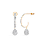 Rose Gold Pave Drop Round Lab Grown Diamond Arixen Earring