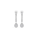 White Gold Pave Drop Round Lab Grown Diamond Arixen Earring