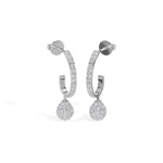 White Gold Pave Drop Round Lab Grown Diamond Arixen Earring