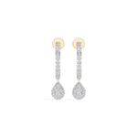 Yellow Gold Pave Drop Round Lab Grown Diamond Arixen Earring
