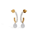 Yellow Gold Pave Drop Round Lab Grown Diamond Arixen Earring