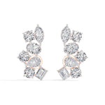 Mixed shapes prong setting lab grown diamond jardin earring