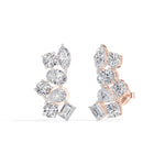 Mixed shapes prong setting lab grown diamond jardin earring