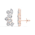 Mixed shapes prong setting lab grown diamond jardin earring