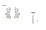 Mixed shapes prong setting lab grown diamond jardin earring