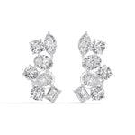 Mixed shapes prong setting lab grown diamond jardin earring