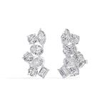 Mixed shapes prong setting lab grown diamond jardin earring