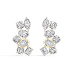 Mixed shapes prong setting lab grown diamond jardin earring