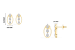 Pear Lab Grown Diamond Three-Stone Oval Frame Stud Elara Earrings