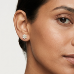 Gold 0 50Ct Round Cluster Lab Grown Diamond Stud Earrings