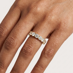 Gold 3Ct Round Cluster Eternity Lab Grown Diamond Elarinor Ring