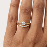 Gold Pave Setting Round Lab Grown Diamond Elora Ring