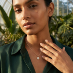 Gold Halo Oval Lab Grown Diamond Elura Pendant
