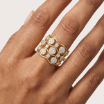 Gold 1Ct Cluster Multi Stone Round Lab Grown Diamond Elvara Ring