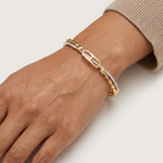 Gold Pave Link Round Lab Grown Diamond Elvion Bracelet