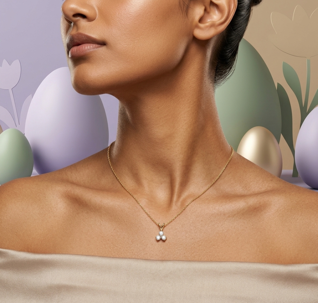 Gold Micro Prong Pear Lab Grown Diamond Elvya Pendant