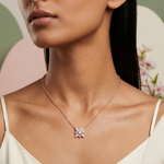 Gold Floral Round Lab Grown Diamond Elyxe Pendant