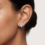 Gold Floral Petal Design Marquise Lab Grown Diamond Elzor Earring