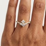 Gold Princess Cluster Lab Grown Diamond Erixa Ring