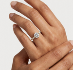 Gold Hidden Halo Round Lab Grown Diamond Erosia Ring