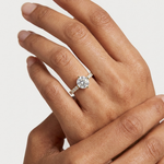 Gold Hidden Halo Round Lab Grown Diamond Erosia Ring