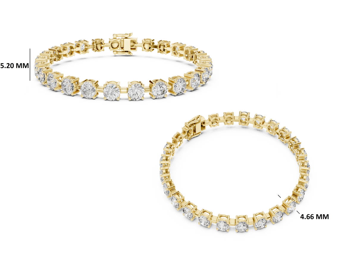 Gold 10Ct Tennis Round Lab Grown Diamond Olga Bracelet