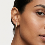 Gold Channel Petal Round Lab Grown Diamond Fayra Earring
