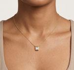 Gold 2Ct Bezel Setting Solitaire Emerald Lab Grown Diamond Fifi Pendant