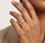 Gold Channel Setting Round Lab Grown Diamond Florin Ring