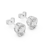 Gold 1Ct Oval Halo Lab Grown Diamond Orvella Earring