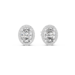 Gold 1Ct Oval Halo Lab Grown Diamond Orvella Earring