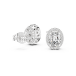Gold 1Ct Oval Halo Lab Grown Diamond Orvella Earring