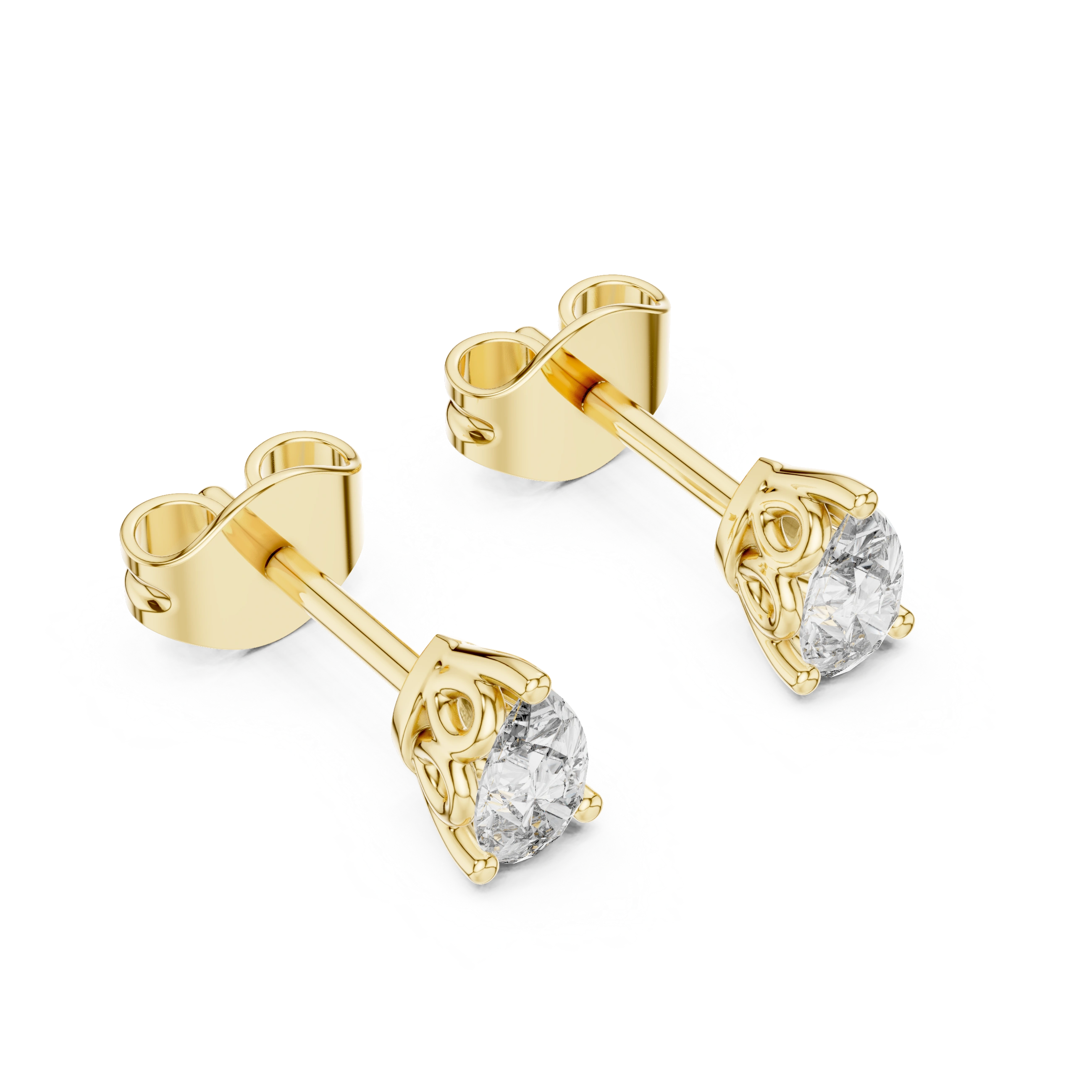 Gold 1Ct Solitaire Pear Lab Grown Diamond Camden Earring