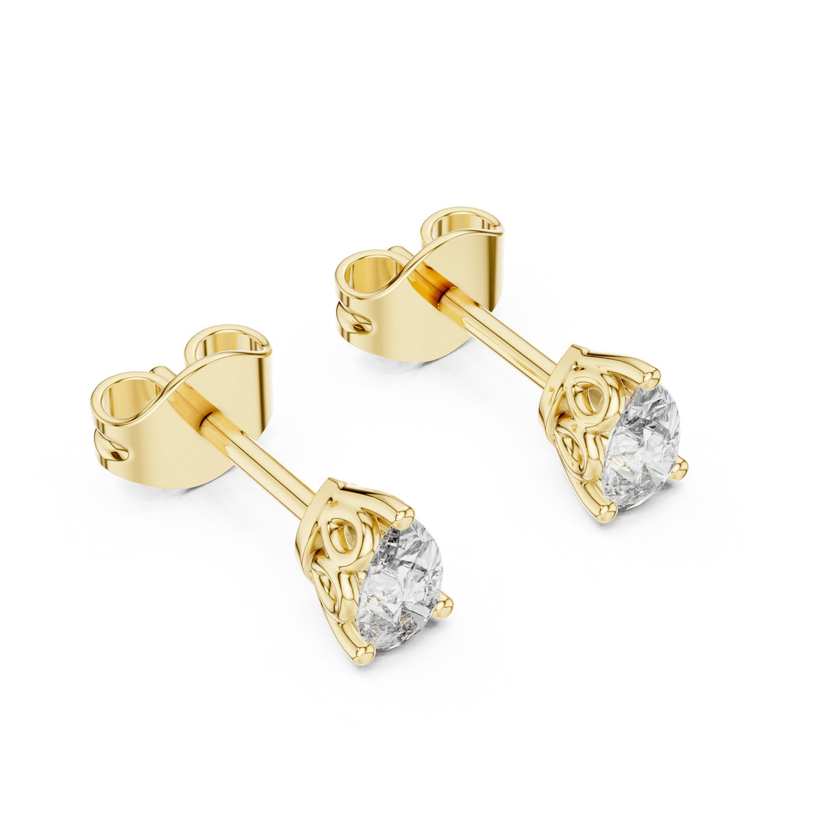 Gold 1Ct Solitaire Pear Lab Grown Diamond Camden Earring
