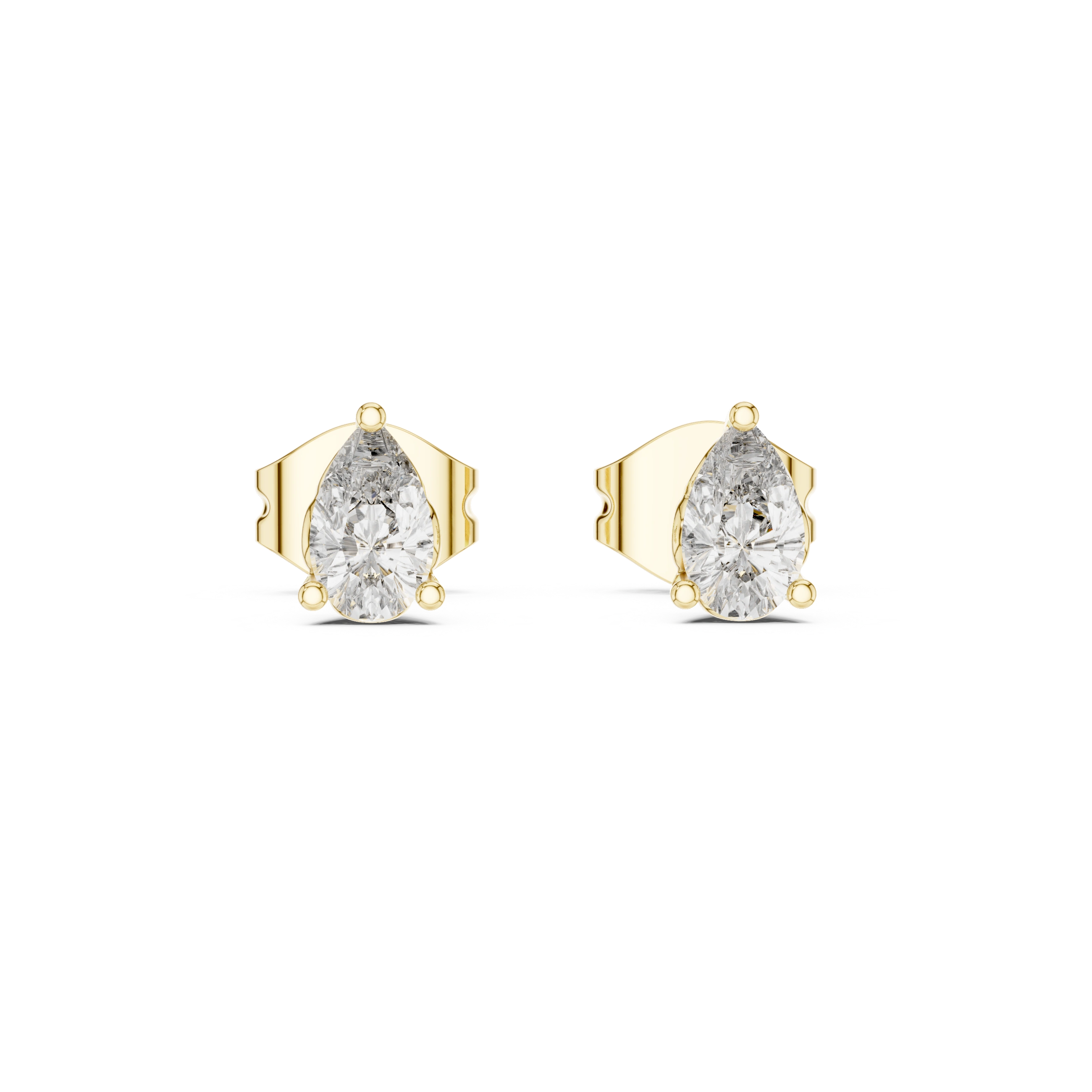 Gold 1Ct Solitaire Pear Lab Grown Diamond Camden Earring
