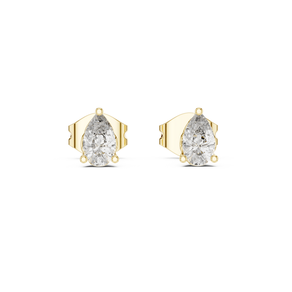 Gold 1Ct Solitaire Pear Lab Grown Diamond Camden Earring
