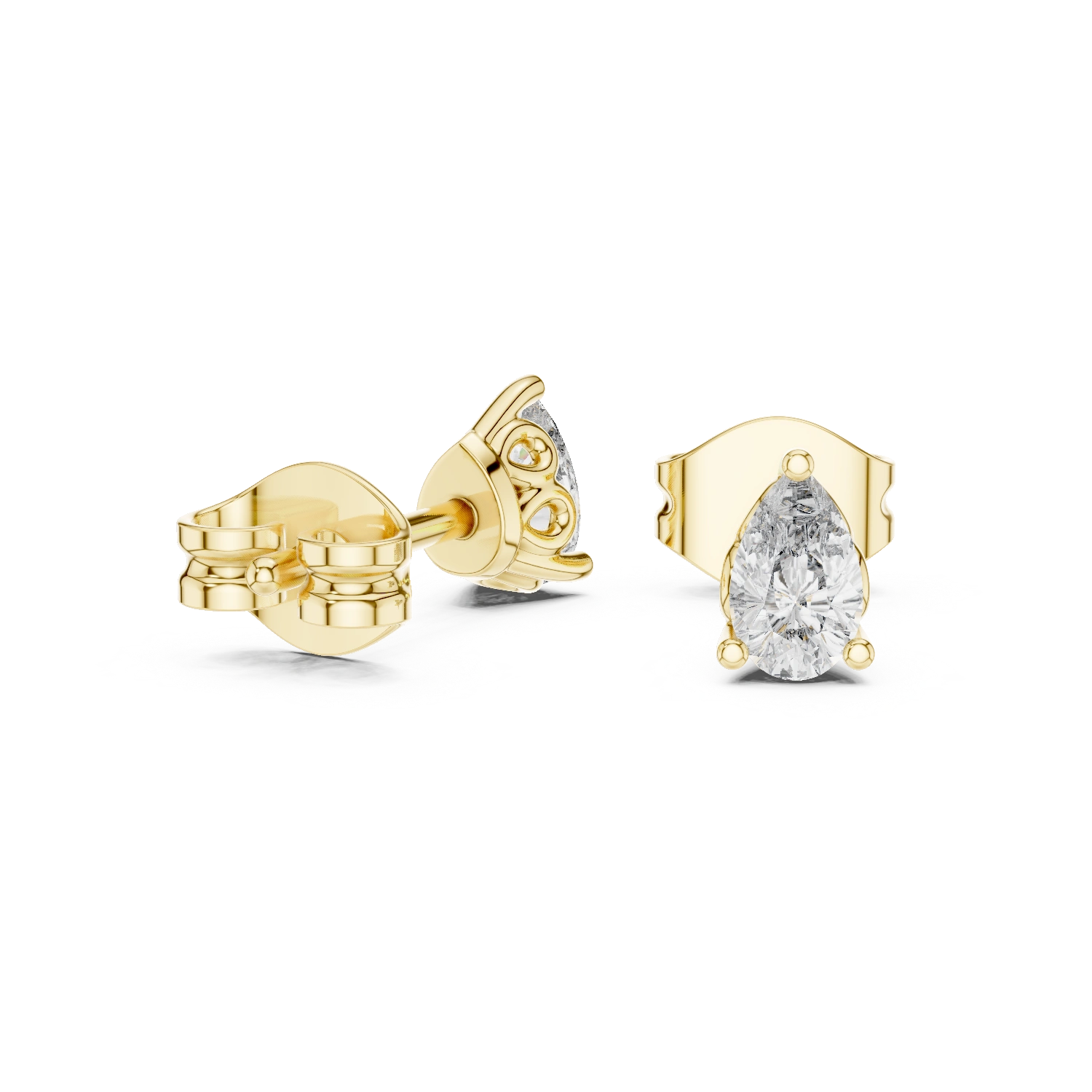 Gold 1Ct Solitaire Pear Lab Grown Diamond Camden Earring