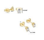 Gold 1Ct Solitaire Pear Lab Grown Diamond Camden Earring