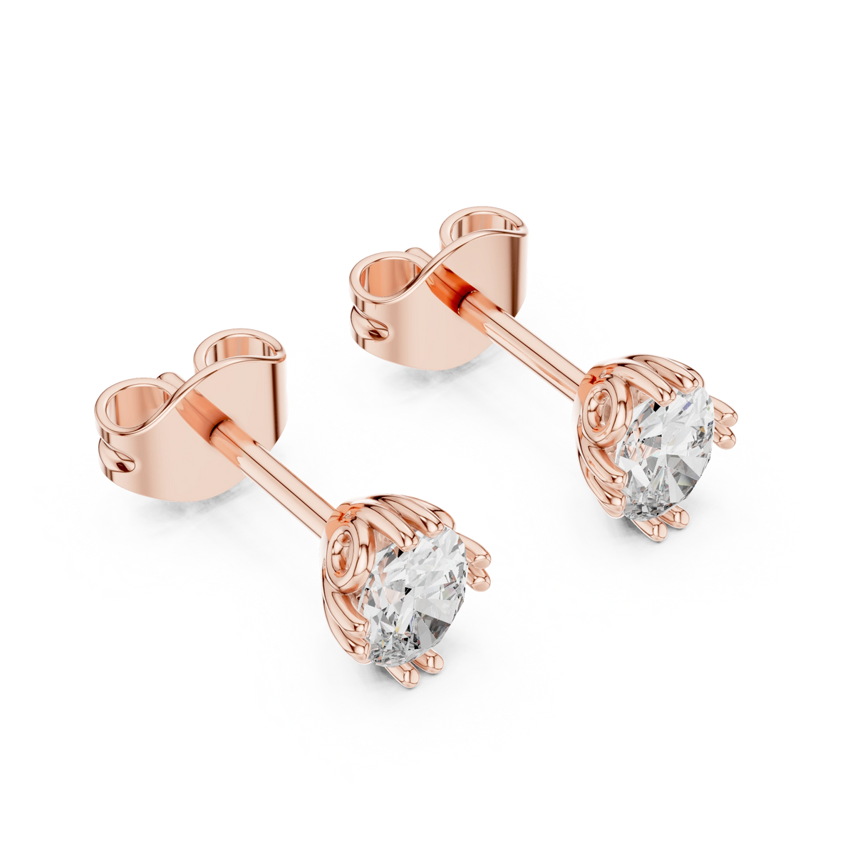 Gold 1Ct Solitaire Oval Lab Grown Diamond Corbin Earring