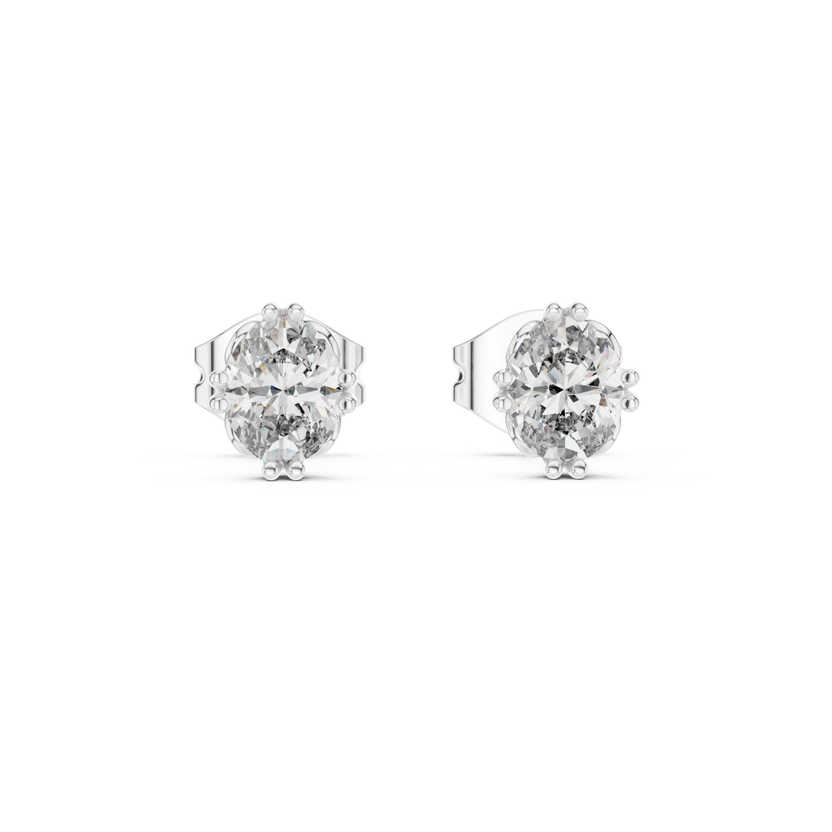 Gold 1Ct Solitaire Oval Lab Grown Diamond Corbin Earring