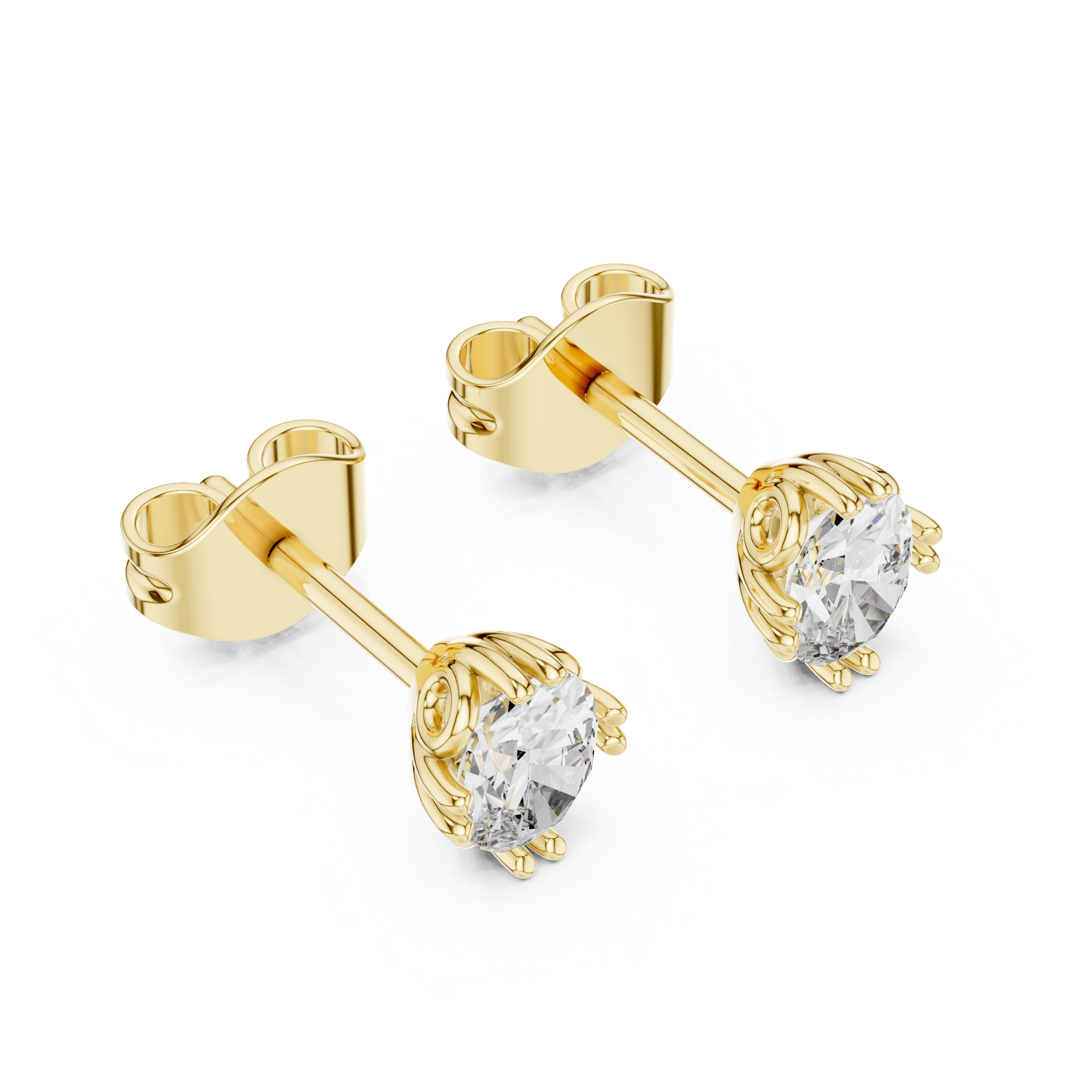 Gold 1Ct Solitaire Oval Lab Grown Diamond Corbin Earring