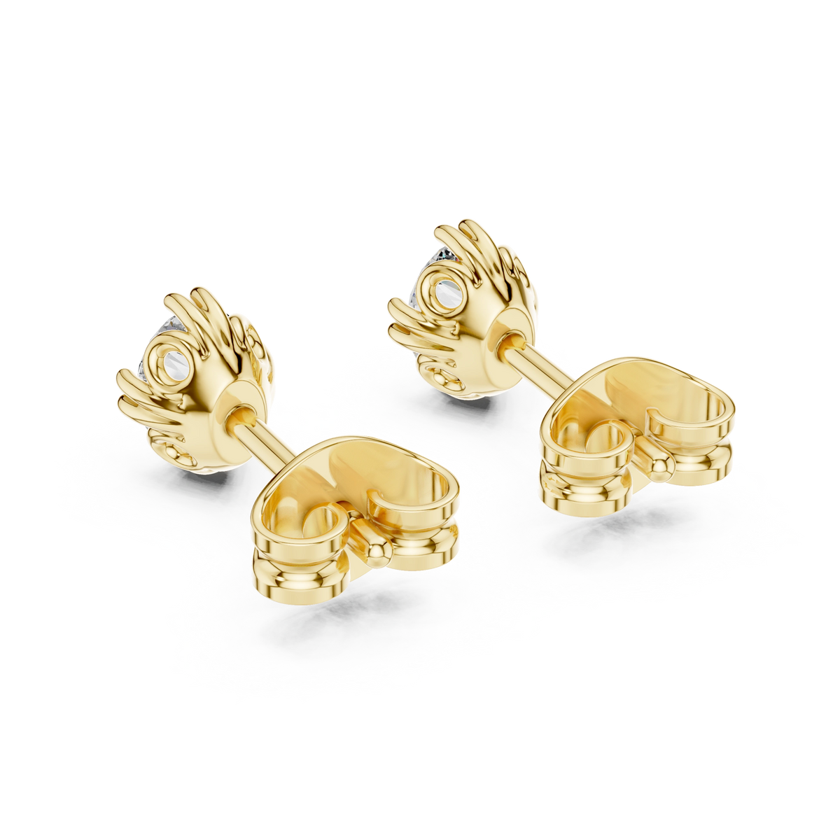 Gold 1Ct Solitaire Oval Lab Grown Diamond Corbin Earring