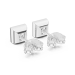 Gold 1Ct Bezel Stud Princess Lab Grown Diamond Wylie Earring