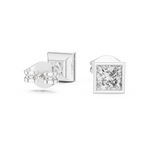 Gold 1Ct Bezel Stud Princess Lab Grown Diamond Wylie Earring