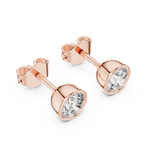 Gold 1Ct Bezel Round Lab Grown Diamond Tavish Earring